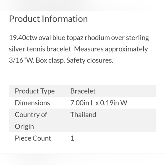 JTV Blue topaz 8 inches bracelet. - Picture 5 of 6